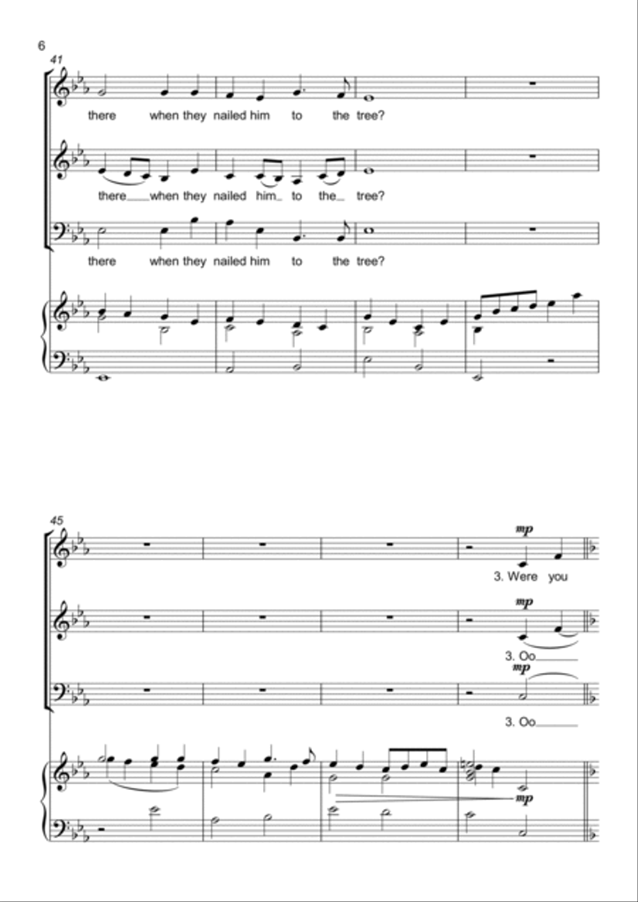 Were you there when they crucified my Lord? - 3 Part Choir - SAB - Mixed Voices 3-Part scores gallery preview page 6