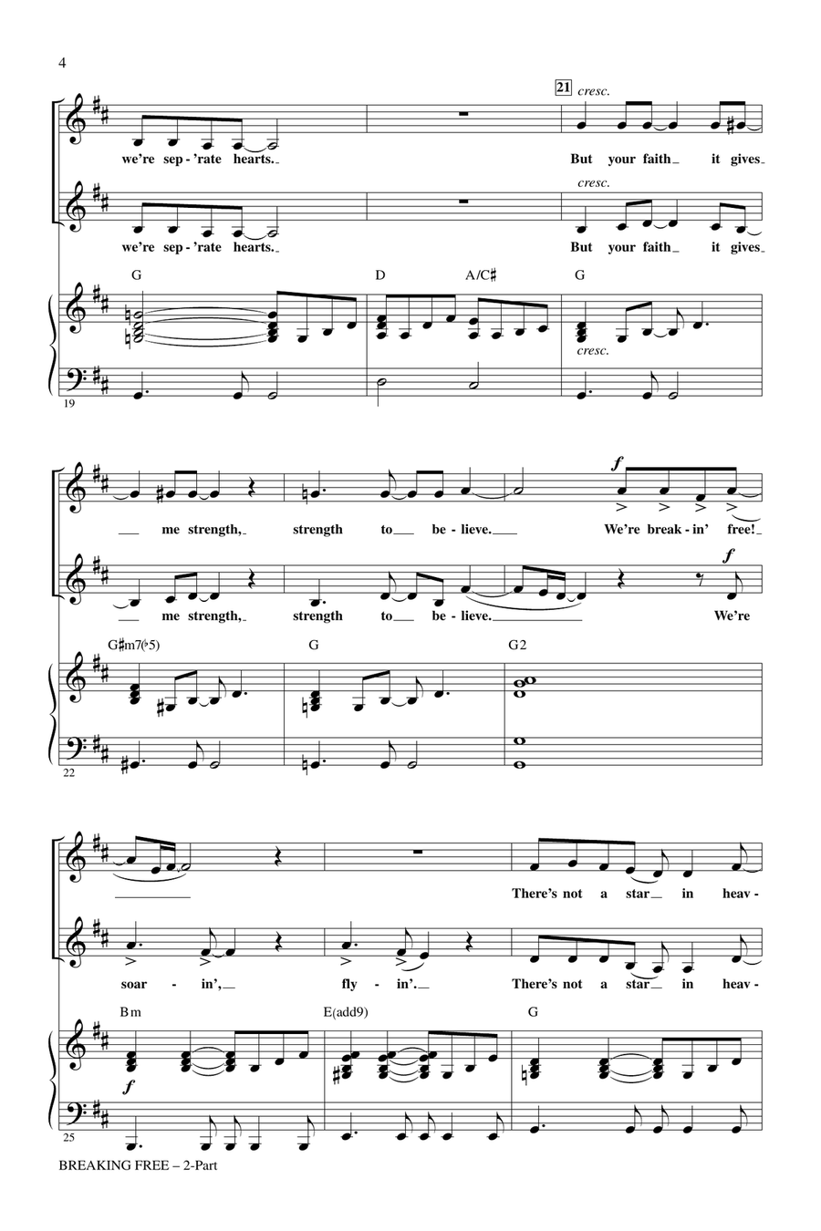 Breaking Free (from High School Musical) (arr. Roger Emerson) 2-Part scores gallery preview page 3