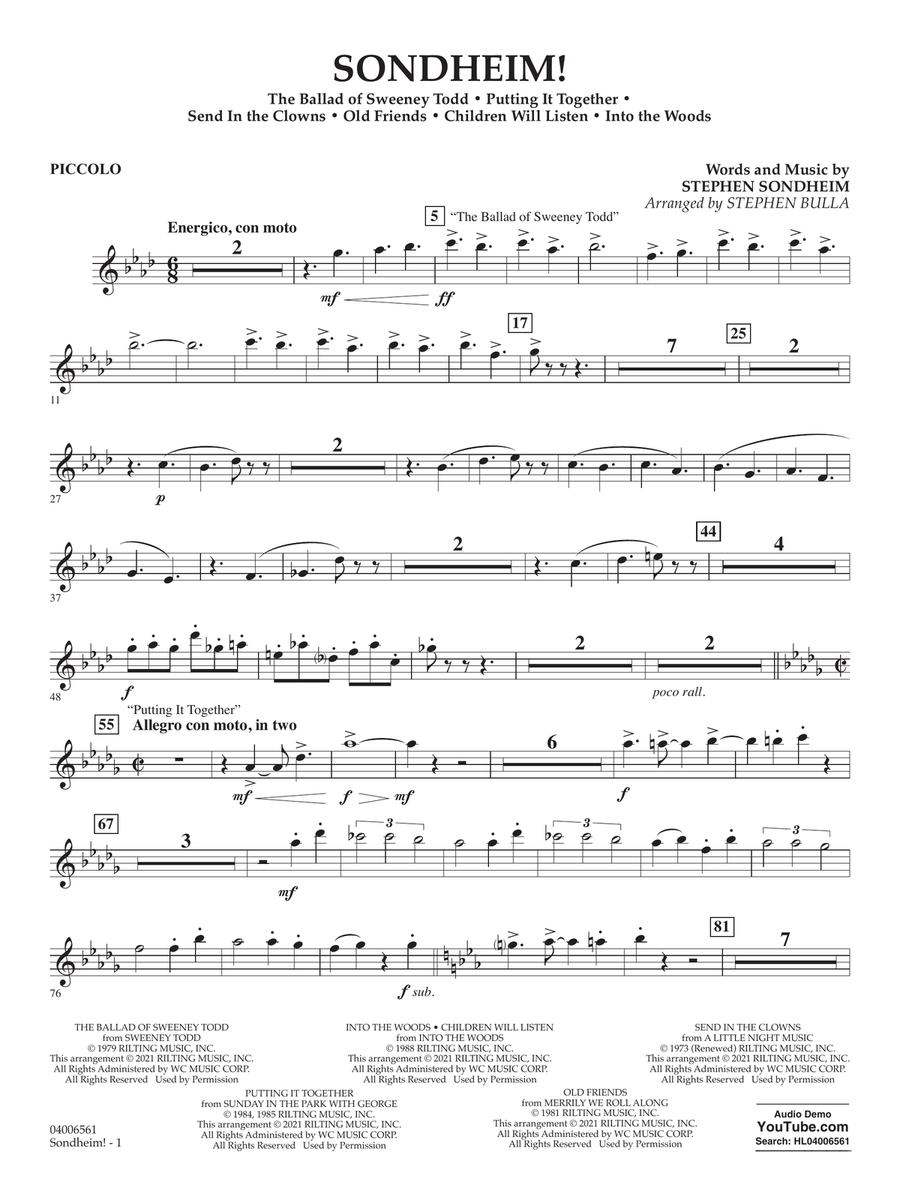 Sondheim! (arr. Stephen Bulla) - Piccolo