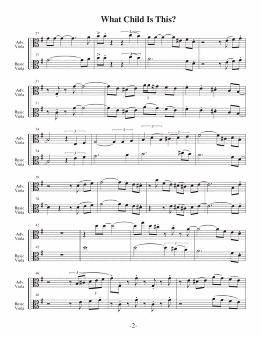 What Child Is This?-v2 (Arrangements Level 3-5 for VIOLA + Written Acc) image number null