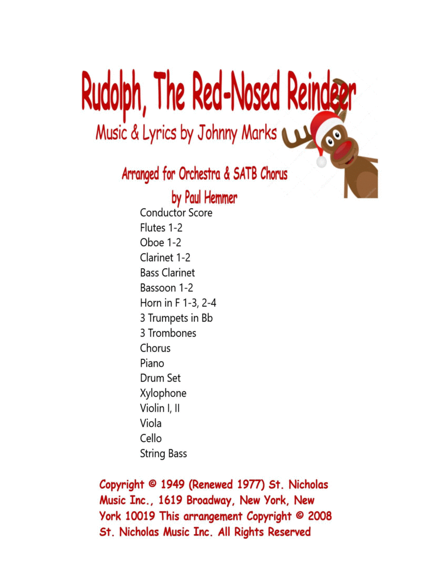 Rudolph The Red-nosed Reindeer Full Orchestra scores gallery preview page 1