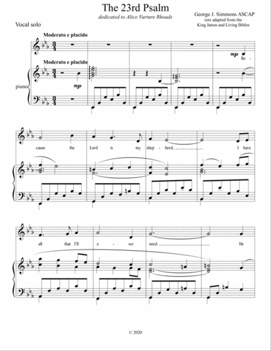 The 23rd Psalm Small Ensemble scores gallery preview page 1