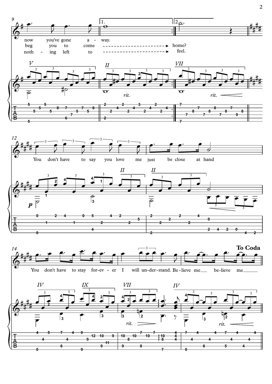 You Don't Have To Say You Love Me Acoustic Guitar scores gallery preview page 2