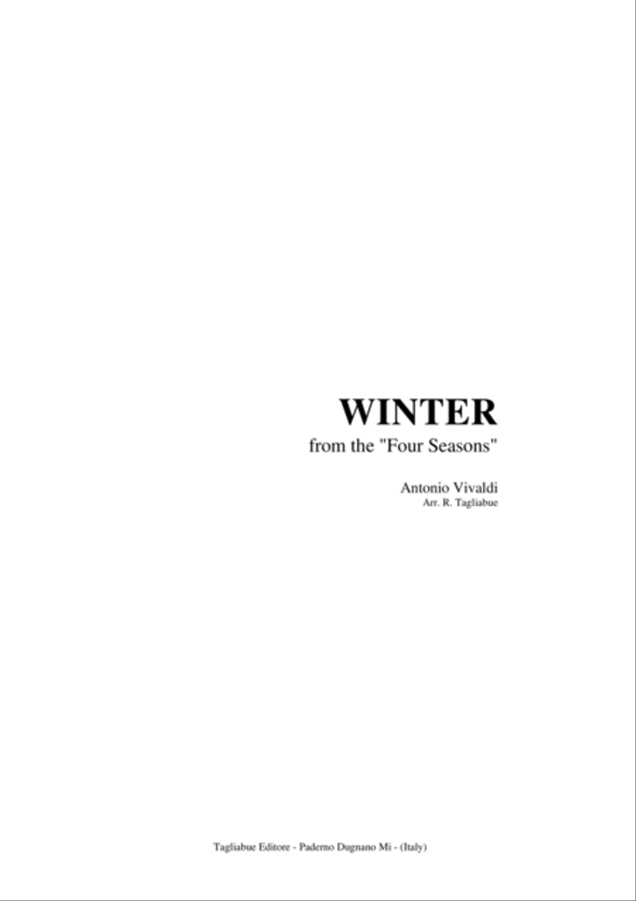 WINTER - From Four Season - For Piano/Organ Organ scores gallery preview page 1