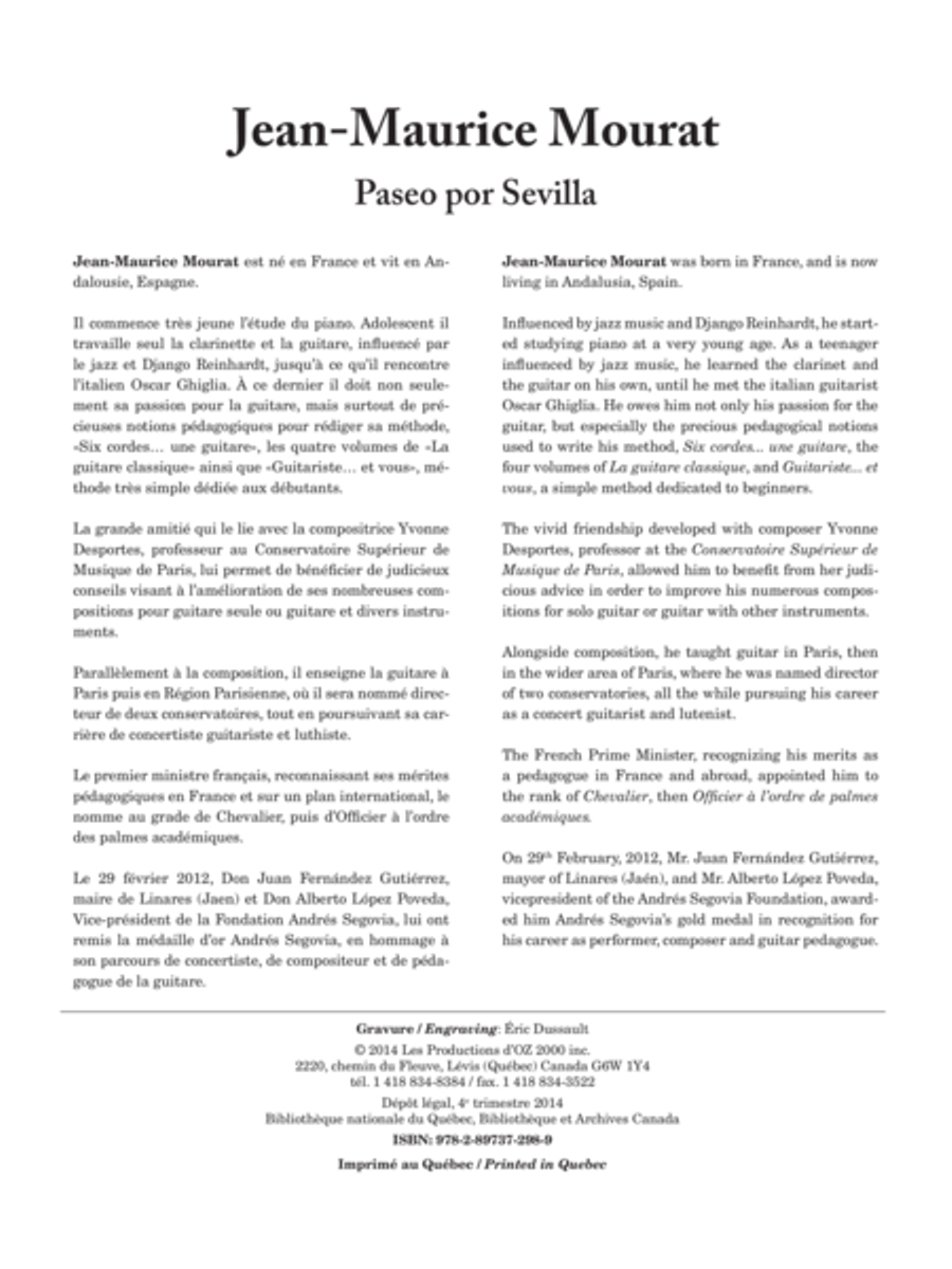 Paseo por Sevilla Guitar Ensemble scores gallery preview page 1