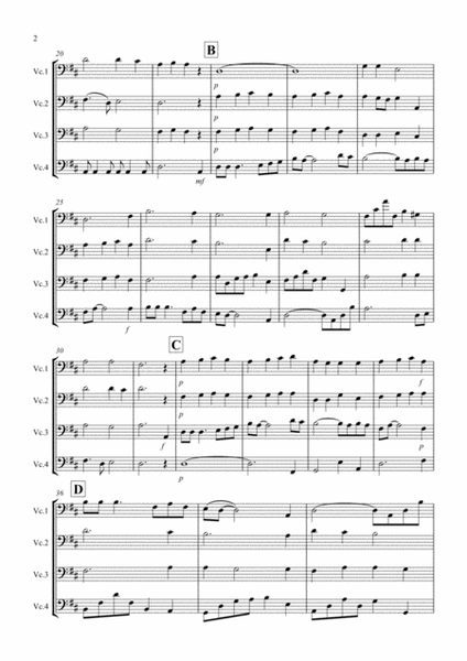 Shenandoah for Cello Quartet image number null