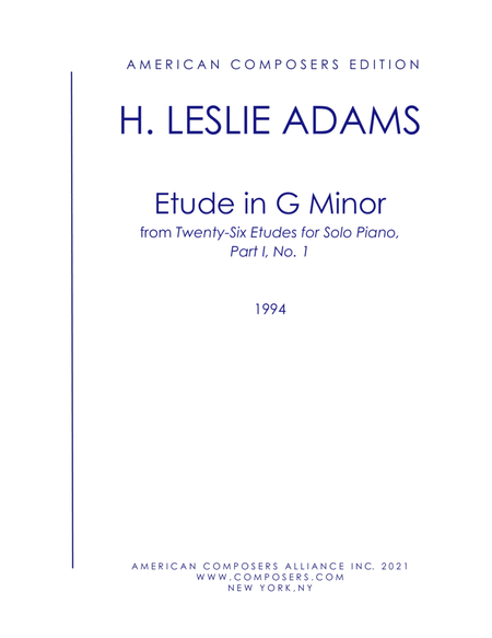 [Adams] Etude in G Minor (Part I, No. 1)