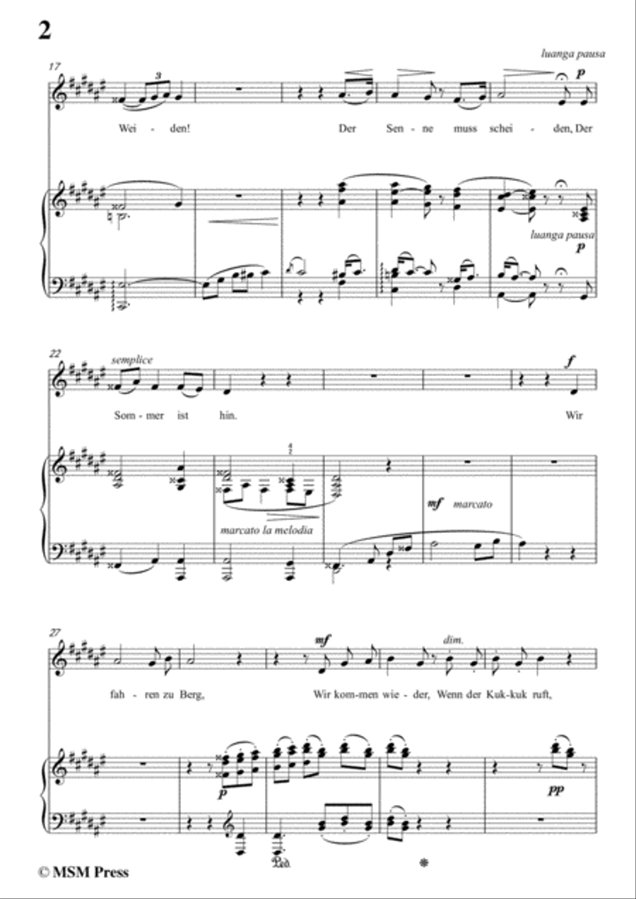 Liszt-Der hirt in F sharp Major,for Voice and Piano Voice Solo scores gallery preview page 4