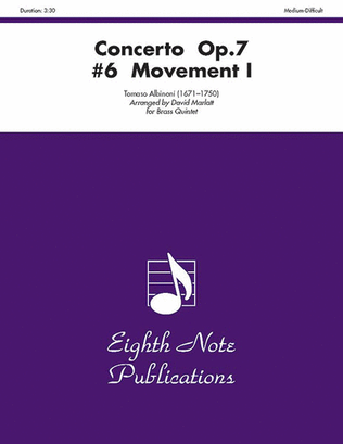 Book cover for Concerto, Opus 7, No. 6 (Movement I)