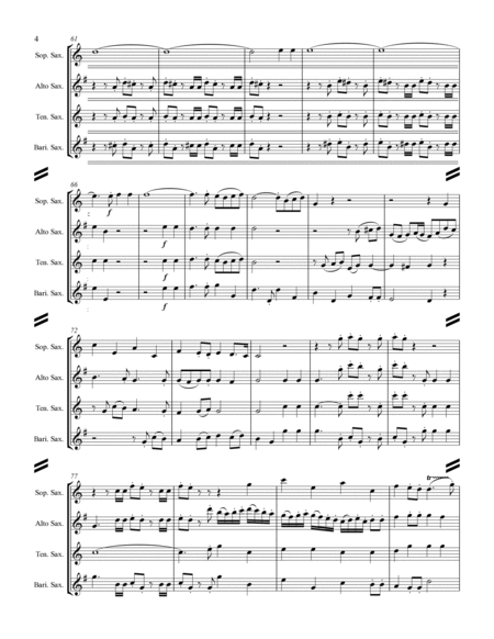 Handel - Hallelujah Chorus from Messiah (for Saxophone Quartet SATB) image number null