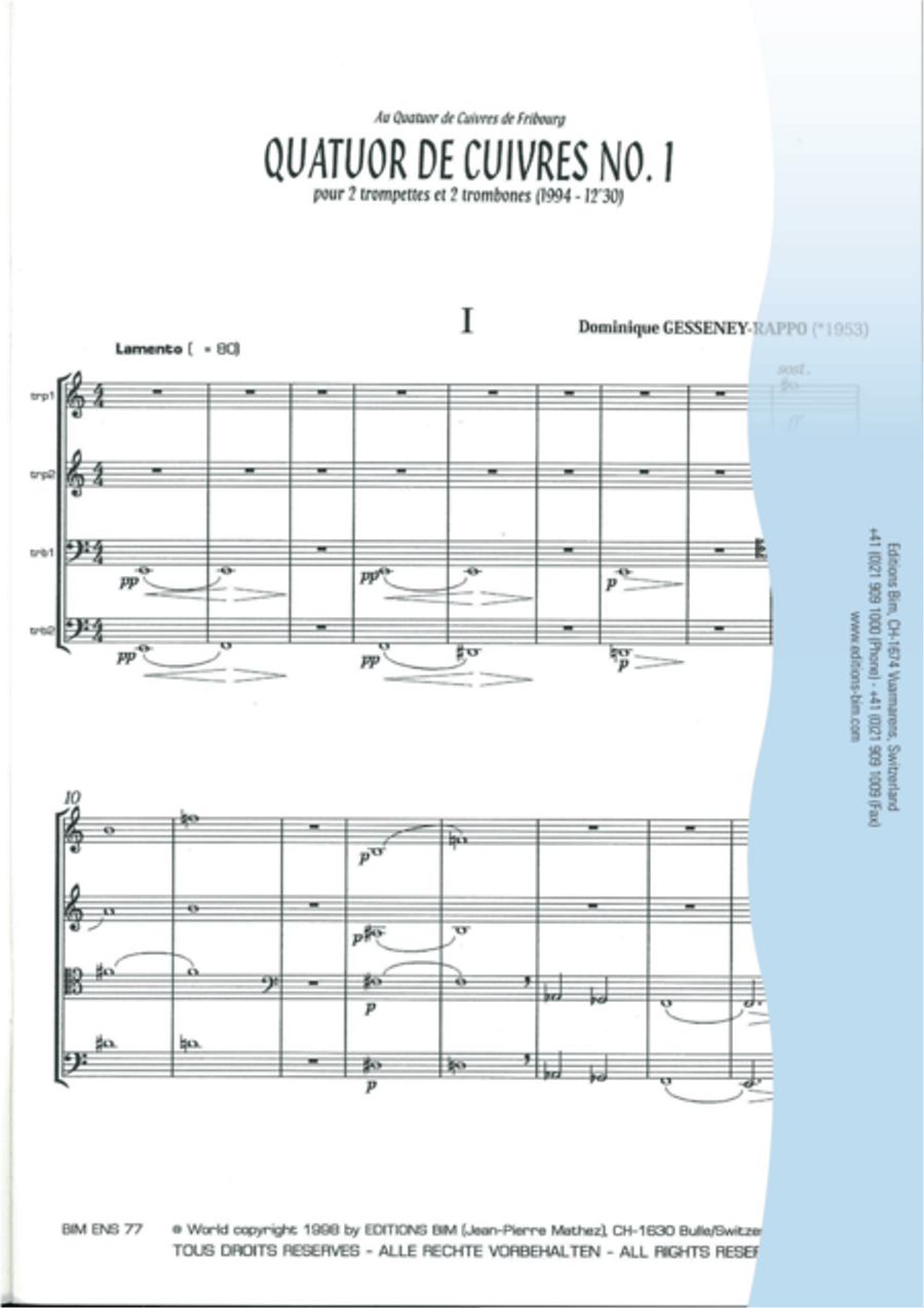 Quatuor No 1 Trombone scores gallery preview page 2