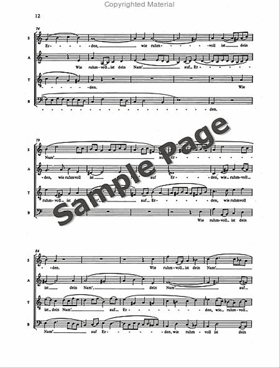 Psalm 8, Op. 85/1 4-Part scores gallery preview page 13