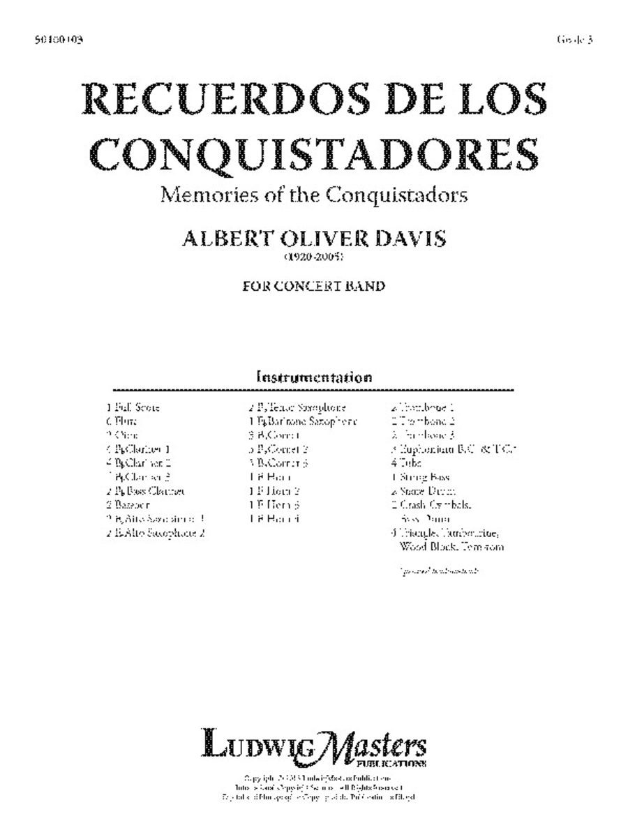 Recuerdos De Los Conquis Recuerdos De Los Conquis Concert Band scores gallery preview page 1