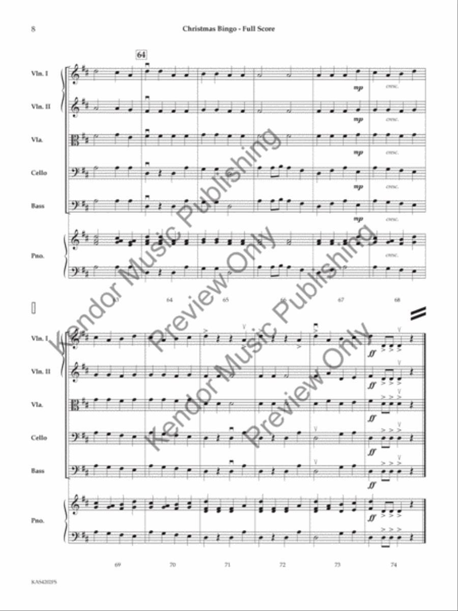 Christmas Bingo (Score) String Orchestra scores gallery preview page 9