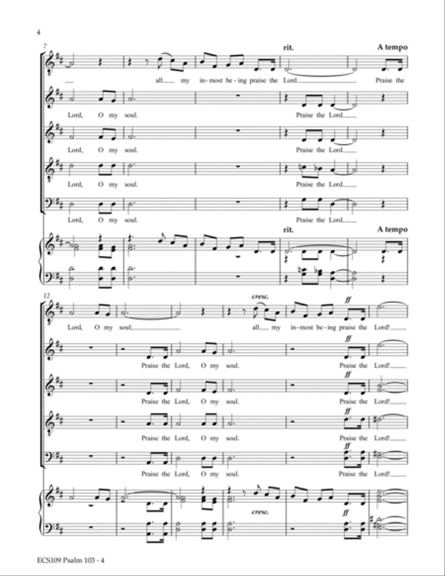 Psalm 103 4-Part scores gallery preview page 4