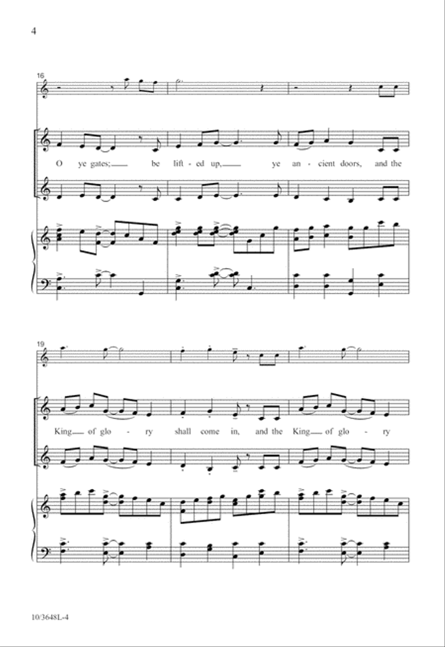 Lift Up Your Heads Unison Choir scores gallery preview page 4
