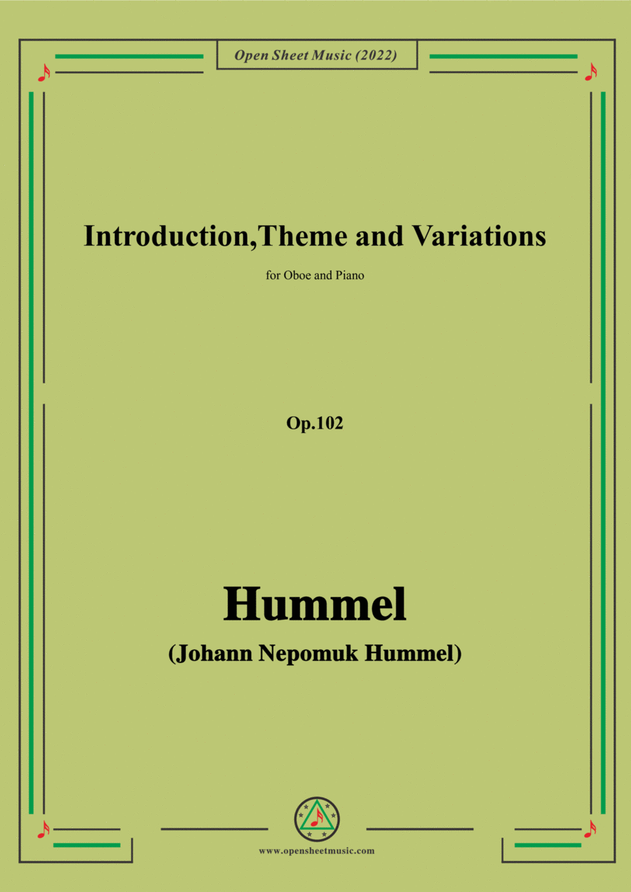 Hummel-Introduction,Theme and Variations,Op.102,for Oboe and Piano Piano scores gallery preview page 1