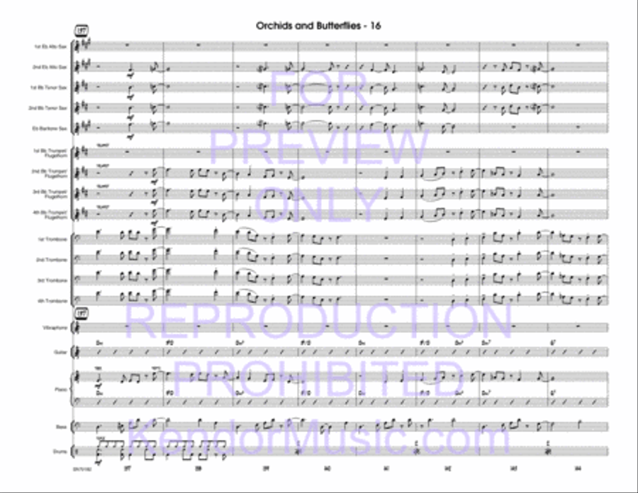 Orchids And Butterflies (Full Score) Jazz Ensemble scores gallery preview page 17
