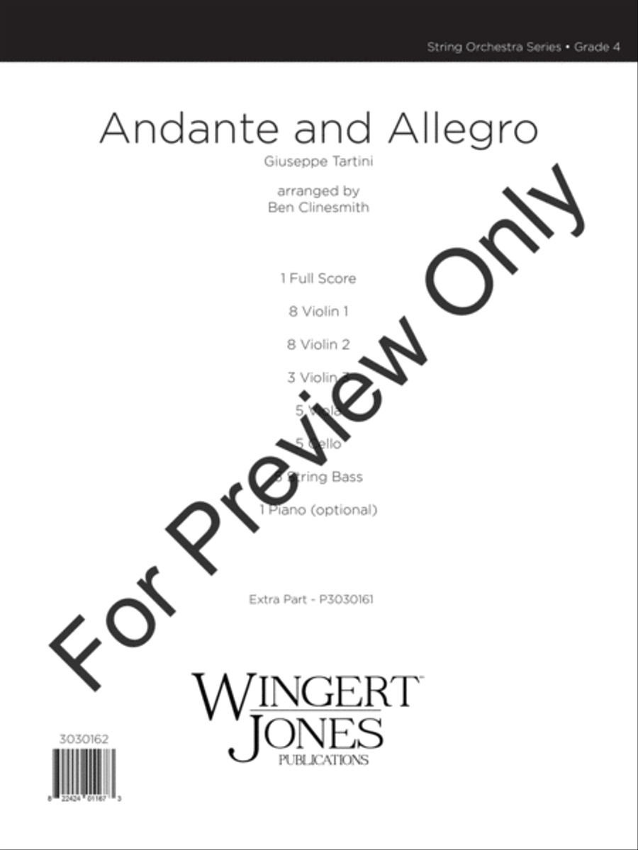Andante and Allegro (Score) String Orchestra scores gallery preview page 2