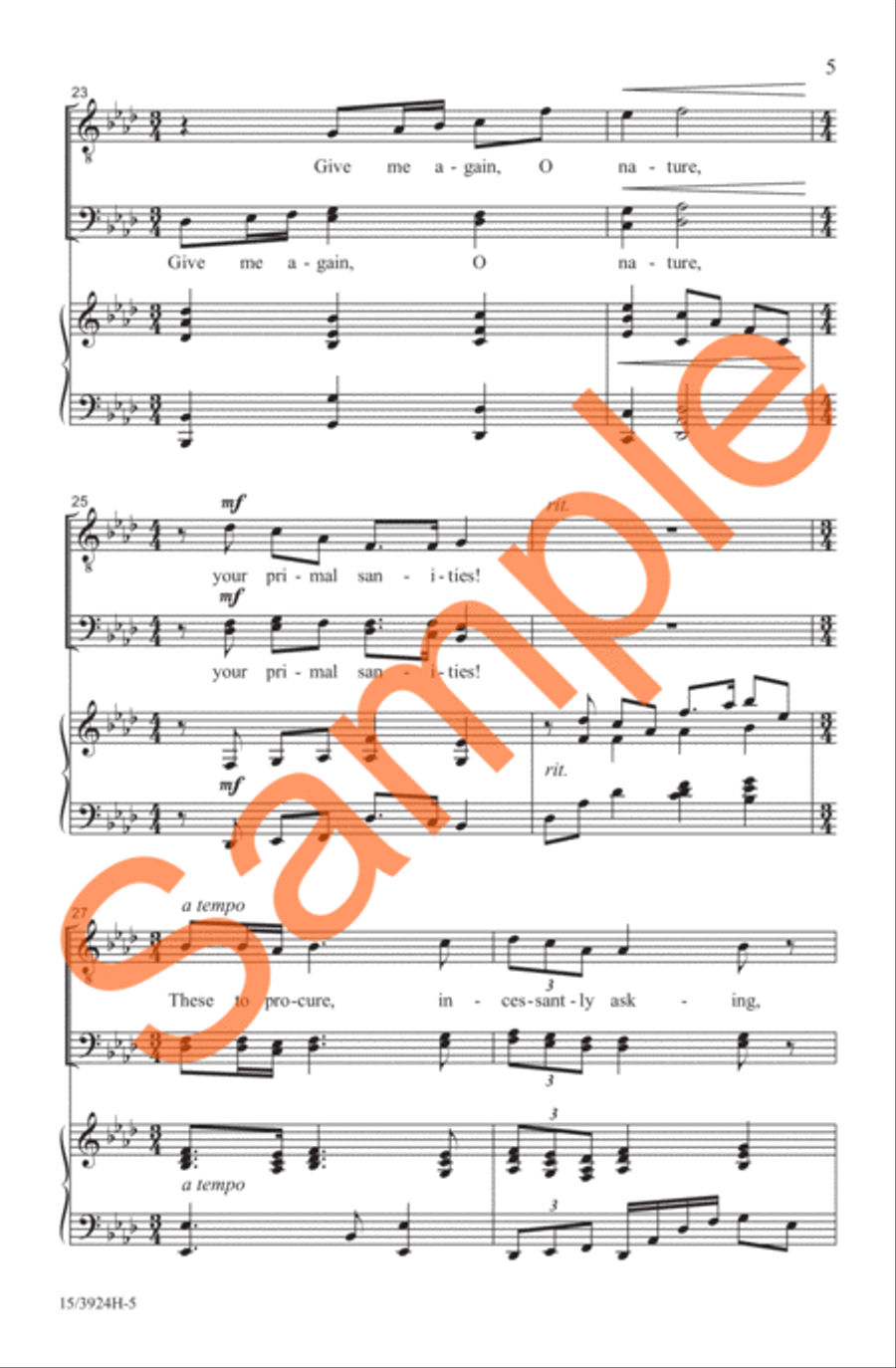Give Me the Splendid Silent Sun TTB scores gallery preview page 5