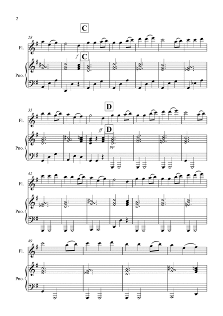 Away in a Manger for Flute and Piano Flute Solo scores gallery preview page 2