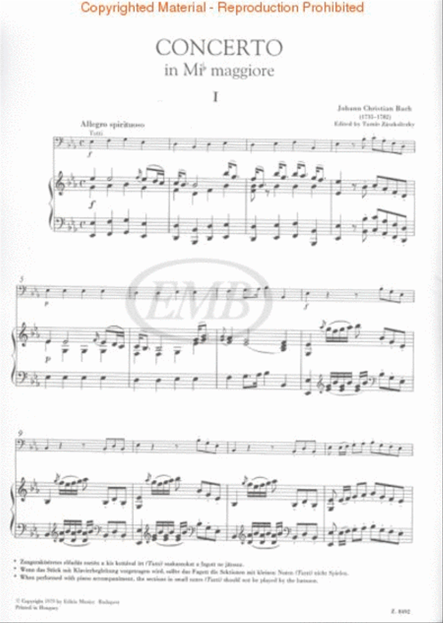 Concerto in E Flat Concerto in E Flat Bassoon Solo scores gallery preview page 3