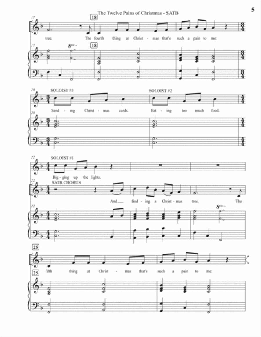 The Twelve Pains Of Christmas 4-Part scores gallery preview page 5