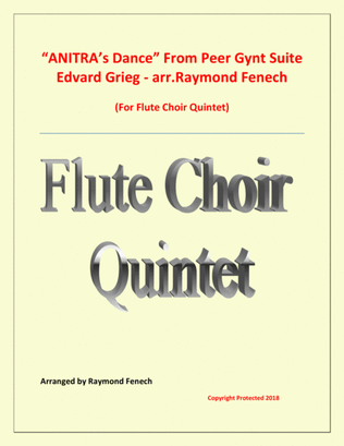 Book cover for Anitra's Dance - E. Grieg - Flute Choir Quintet