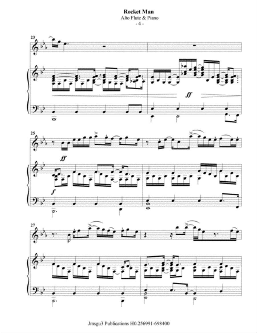Rocket Man (I Think It's Gonna Be A Long Long Time) Flute Solo scores gallery preview page 5