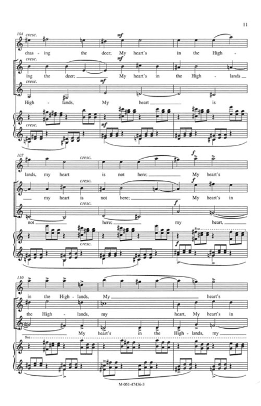 Highlands, Farewell (Aria) SSAA scores gallery preview page 5