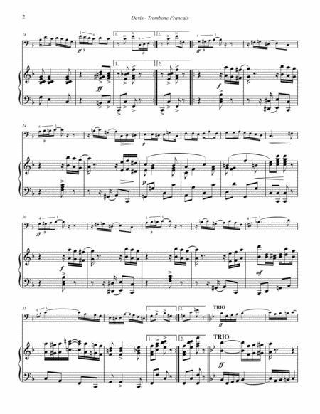 Trombone Français for Trombone and Piano