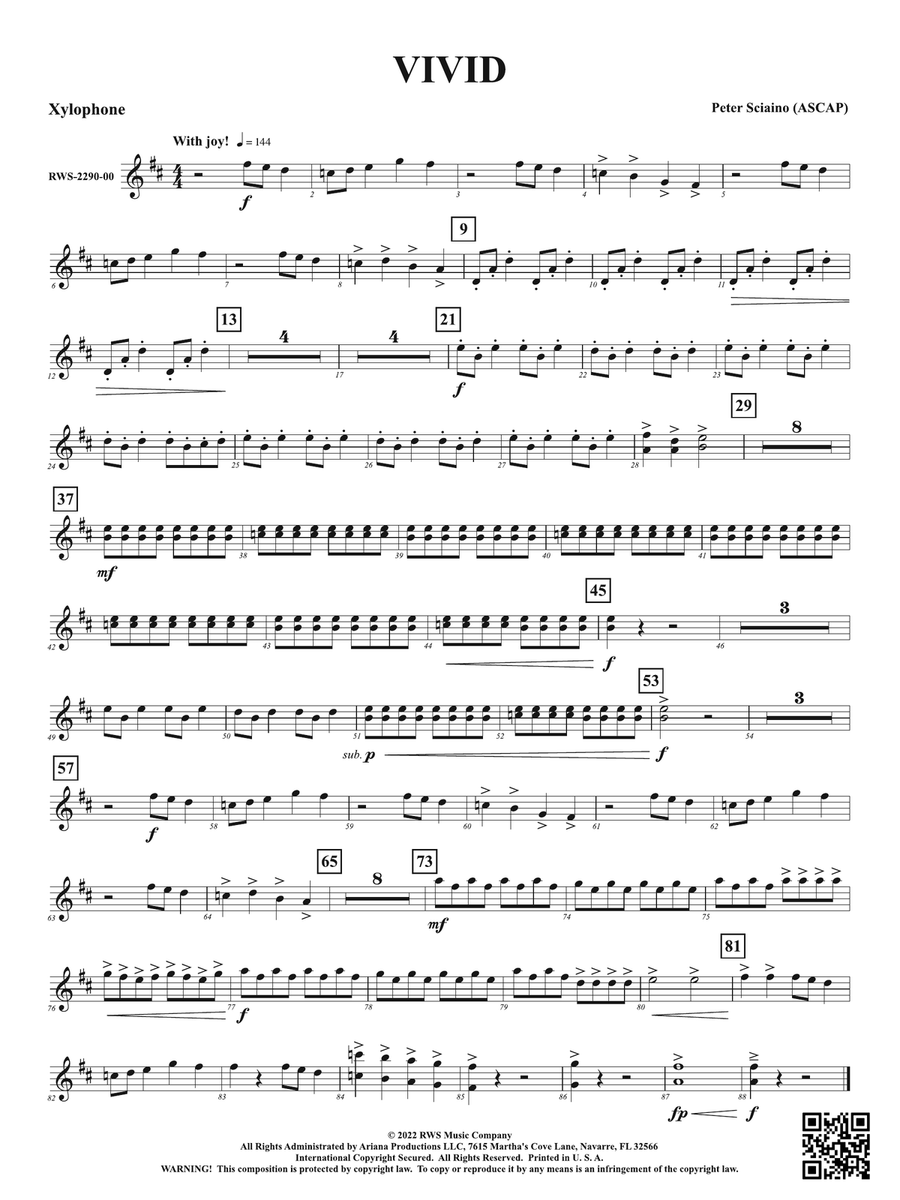 Vivid: Xylophone Percussion scores gallery preview page 1