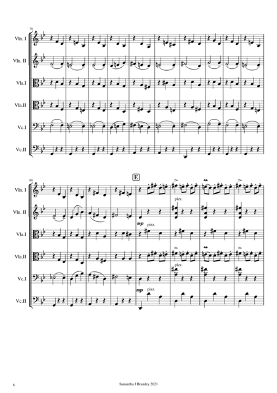 Danse Macabre by Saint-Saens (for string sextet) String Orchestra scores gallery preview page 6