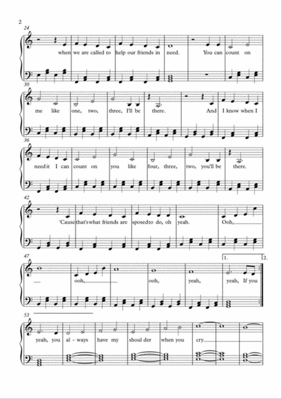 Count On Me Easy Piano scores gallery preview page 2