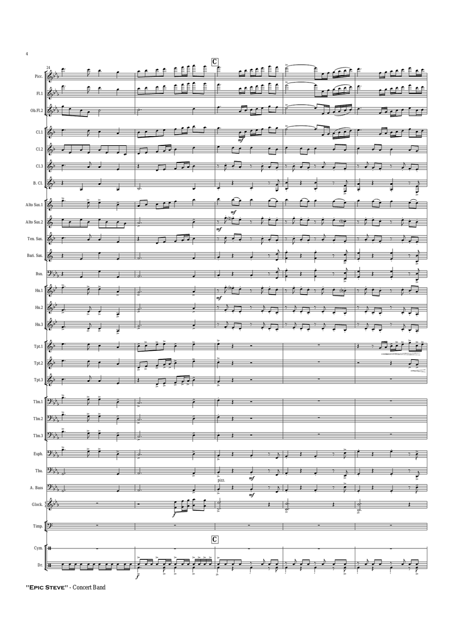 Epic Steve - Concert Band Score and Parts PDF Concert Band scores gallery preview page 5