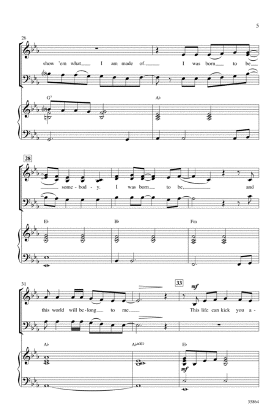 Born to Be Somebody (from Never Say Never) 3-Part scores gallery preview page 4