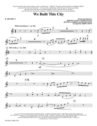 We Built This City (arr. Kirby Shaw) - Bb Trumpet 1
