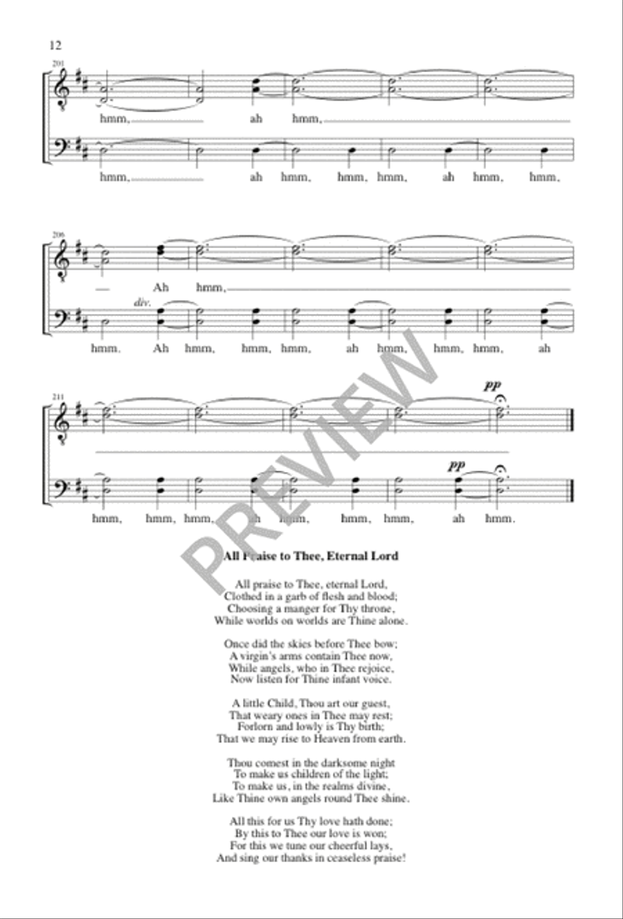 All Praise to Thee, Eternal Lord TTBB scores gallery preview page 12