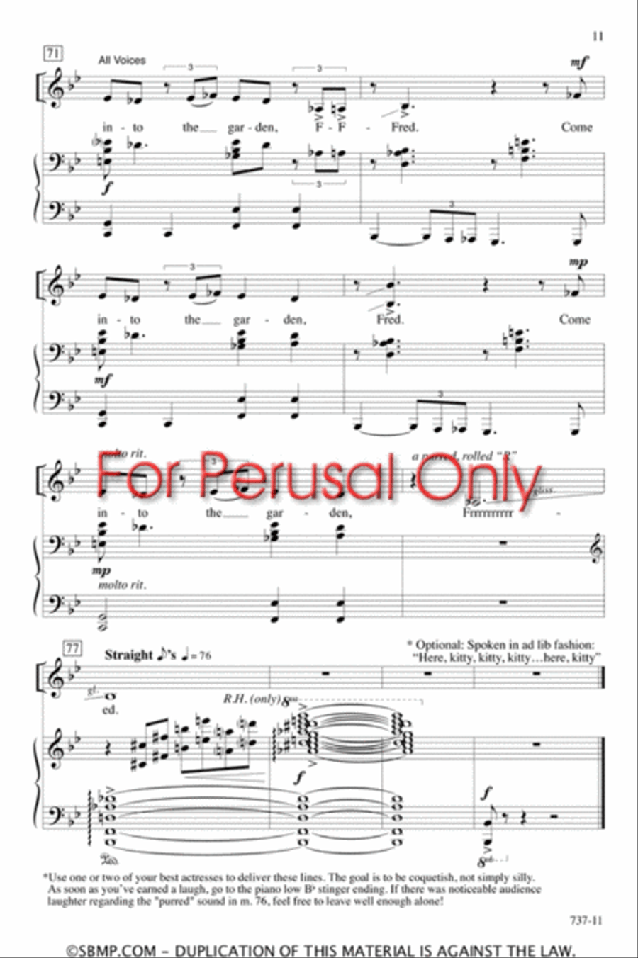 Alley Cat Love Song - SSA Octavo SSA scores gallery preview page 10