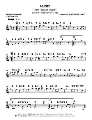 Bourrée (from "Water Music") (Handel) - Lead sheet (key of G)