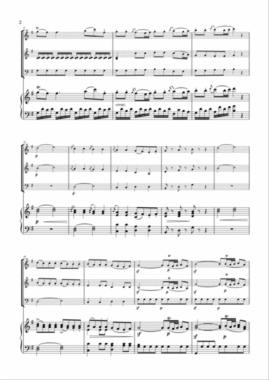 Eine Kleine Nachtmusik for Oboe, Violin, Bassoon and Piano Woodwind Quartet scores gallery preview page 2