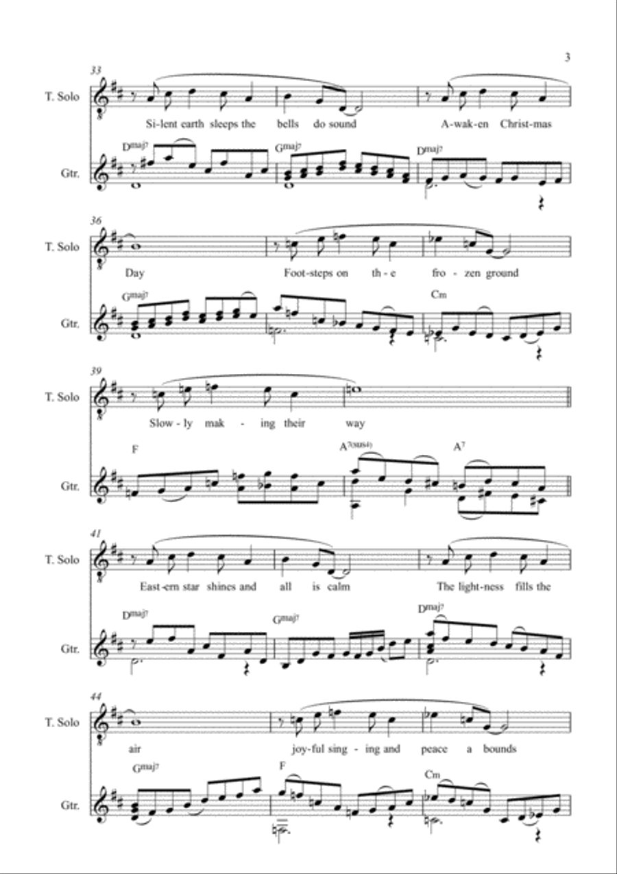 A Song for Christmas (For Tenor and guitar) by Robin Hill Voice Solo scores gallery preview page 3