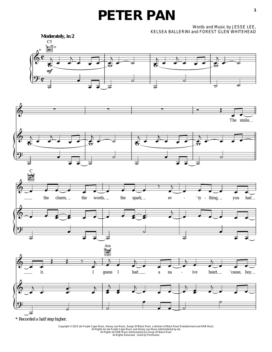 Peter Pan Peter Pan Piano, Vocal, Guitar scores gallery preview page 1