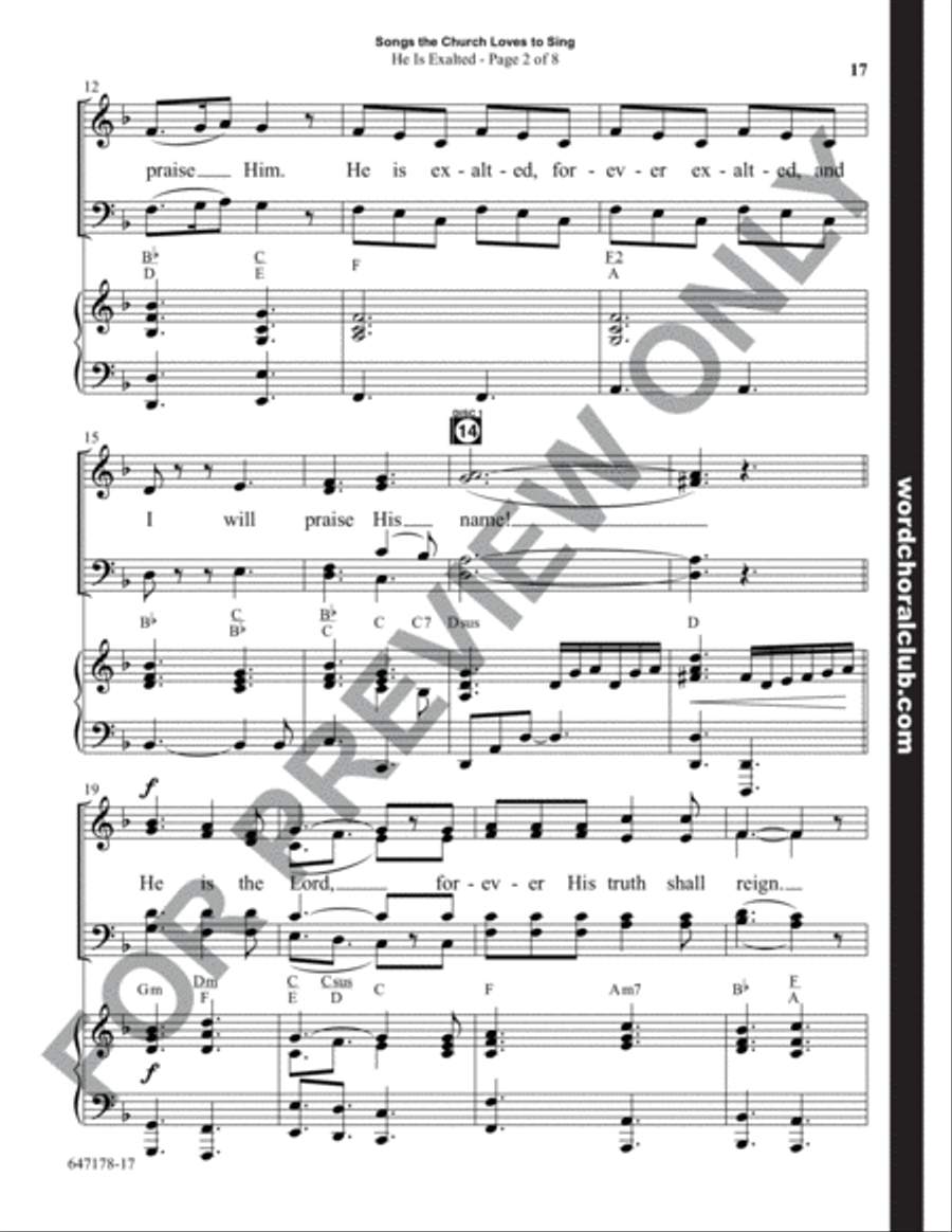 Songs the Church Loves to Sing - Choral Book 4-Part scores gallery preview page 18