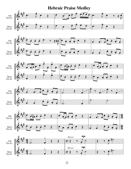 Hebraic Praise Medley (Arrangements Level 3-5 for TENOR SAX + Written Acc) image number null