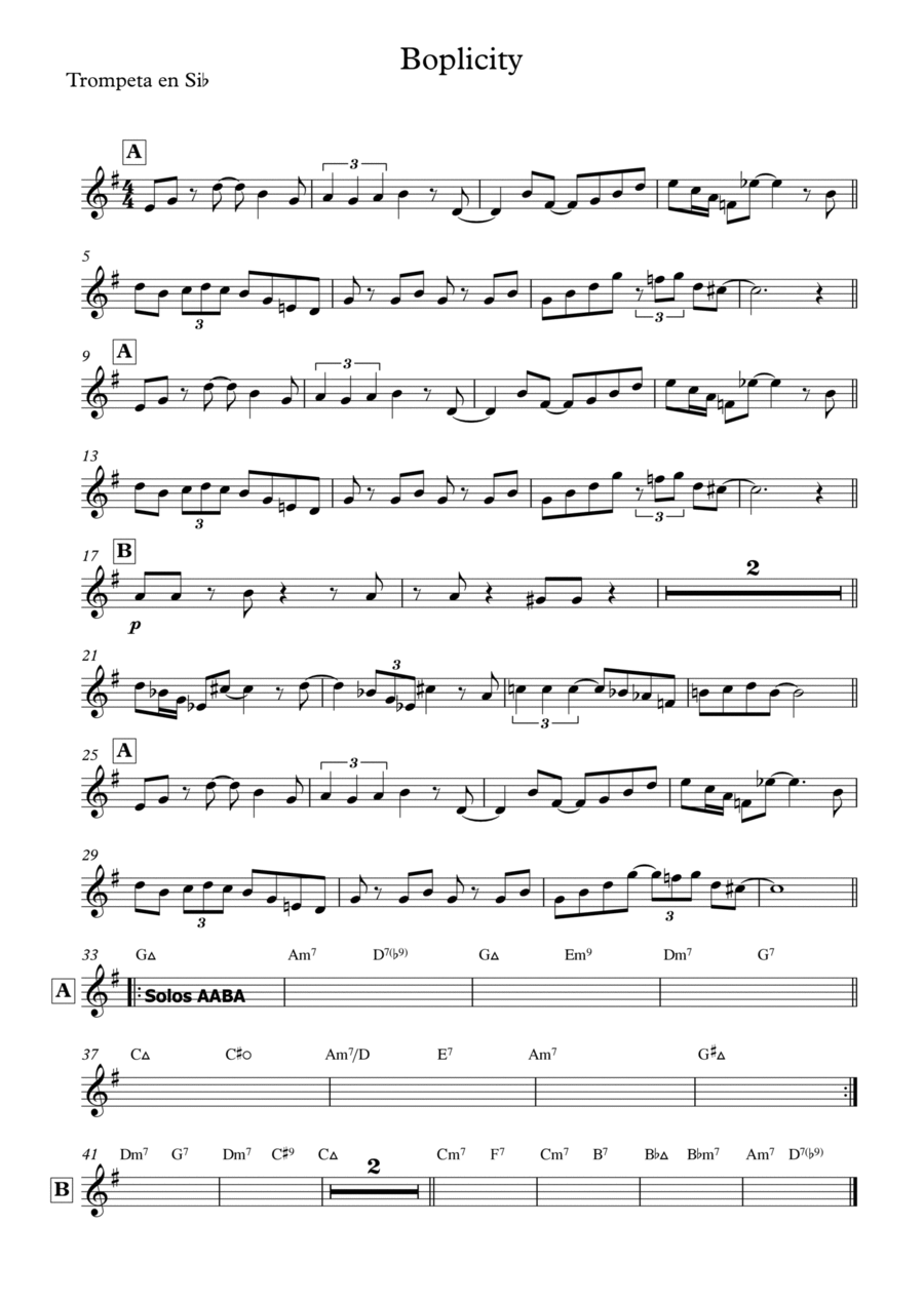 Boplicity Boplicity Jazz Ensemble scores gallery preview page 1