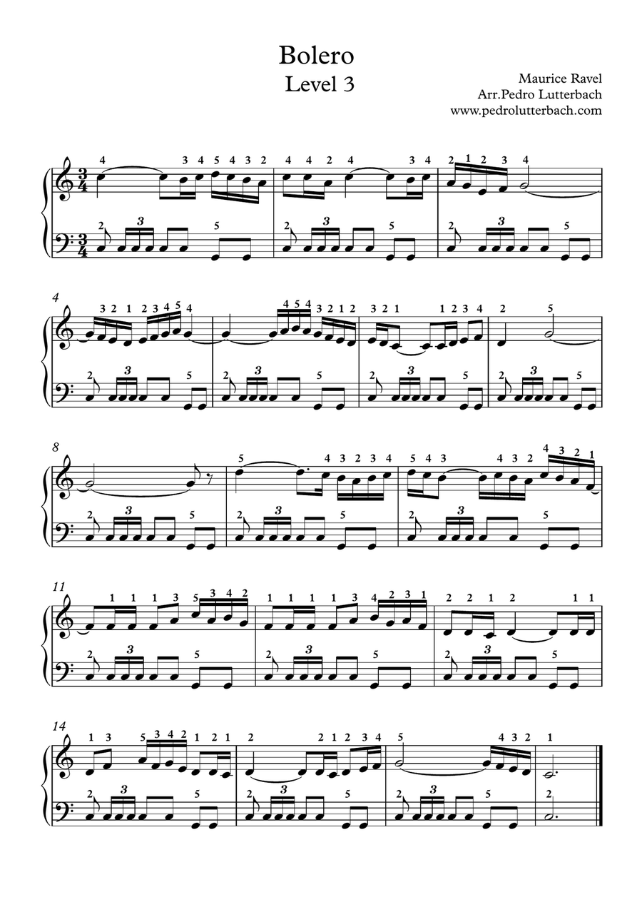 Bolero Piano Solo scores gallery preview page 1