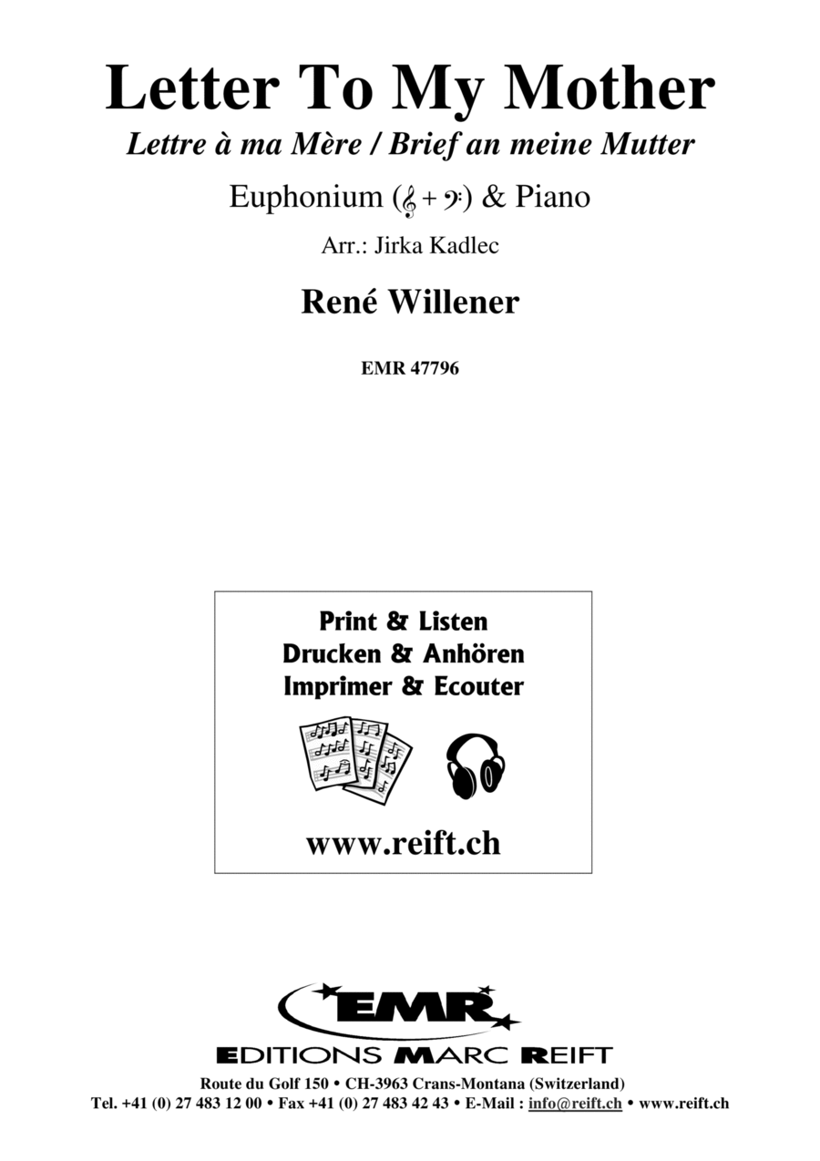 Letter To My Mother Euphonium scores gallery preview page 1