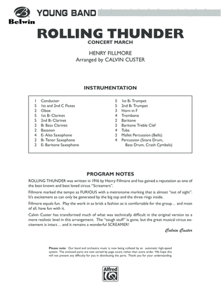 Rolling Thunder (Concert March): Score
