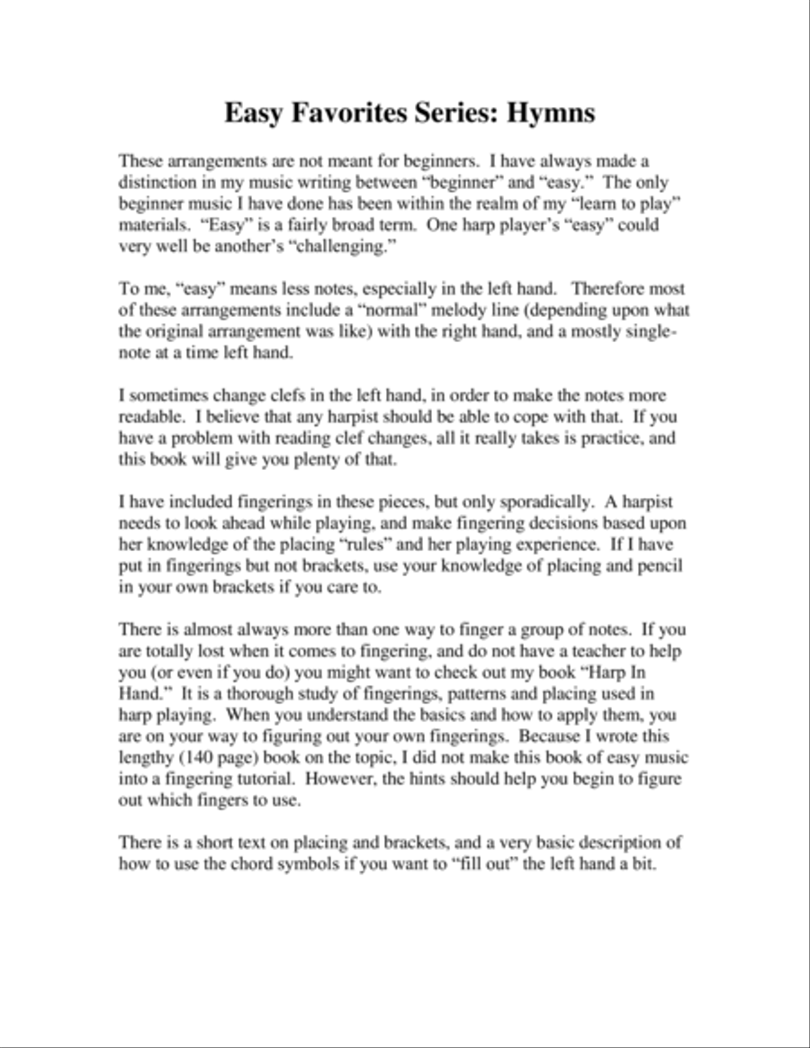 Easy Favorites, Vol. 1, Hymns, harp solos Celtic Harp scores gallery preview page 6